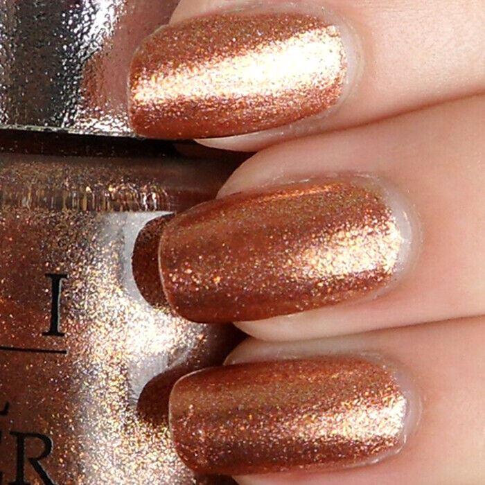 OPI Glow Copper Sparkly Nail Polish from the OPI Designer Series Collection. OPI Item Product Code DS036