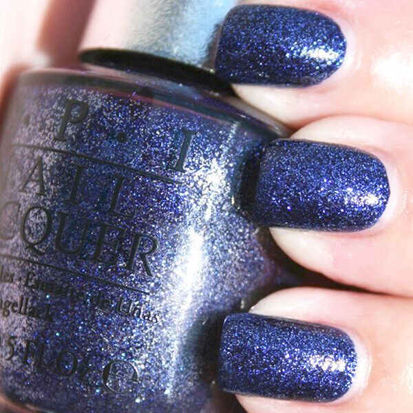 OPI Designer Series Nail Polish in Lapis. Blue Textured Matte Glitter Nail Lacquer