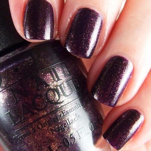 OPI First Class Desires Purple Eggplant Shimmer Nail Polish from the OPI x Gwen Stefani Holiday Collection. OPI Item Product Code HRF11