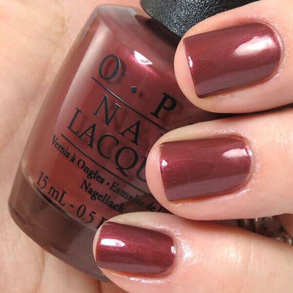 OPI I Knead Sour-Dough Red Brown Shimmer Nail Polish from the OPI San Francisco Collection from 2013. OPI Item Product Code NLF60