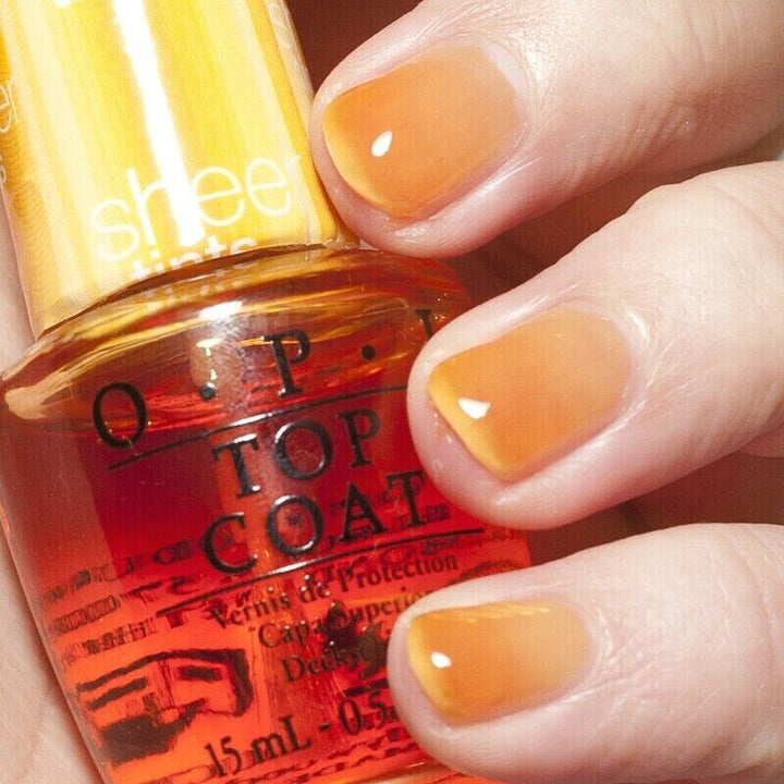 OPI I'm Never Amberrassed Orange Sheer Tints Top Coat Nail Polish