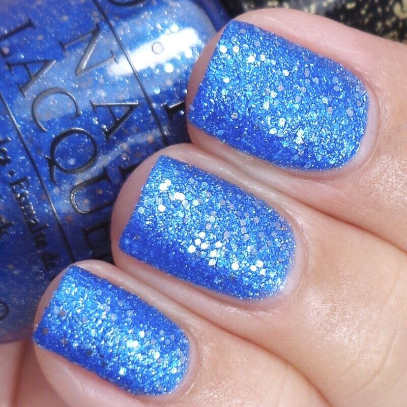 OPI Kiss Me At Midnight Blue Glitter Liquid Sand Nail Polish from the OPI Mariah Carey Collection