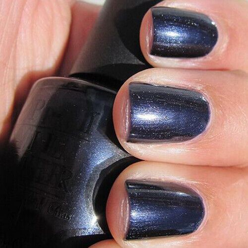 OPI Light My Sapphire Dark Blue Shimmer Nail Polish. OPI Item Product Code NLB60