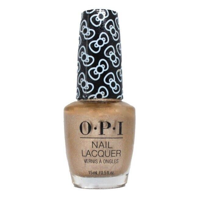 OPI Many Celebrations To Go! Gold Shimmer Nail Polish from the OPI x Hello Kitty Collection. OPI Item Product Code HRL10