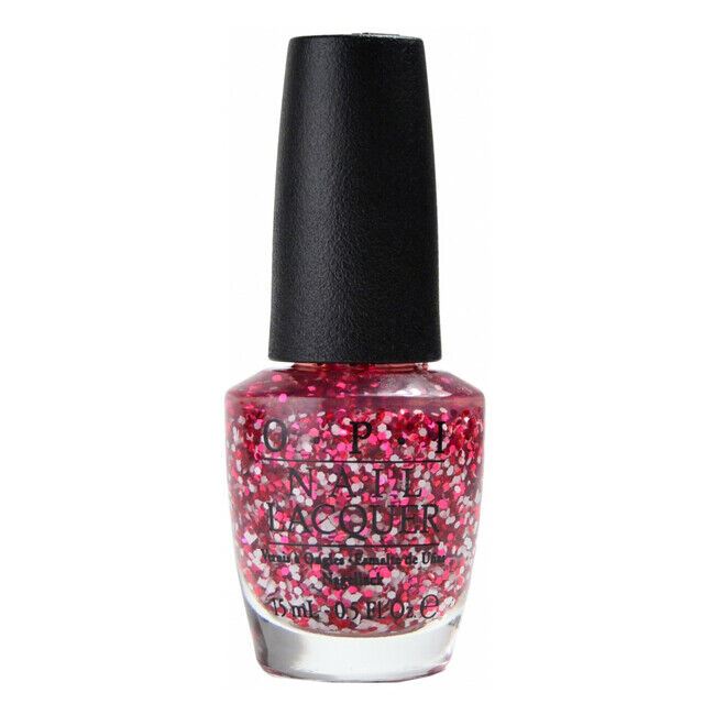 OPI Minnie Style Pink & White Hex Glitter Nail Polish Top Coat. OPI Item Product Code NLM57