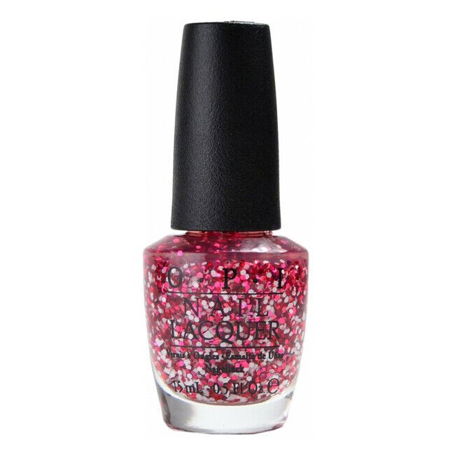 OPI Minnie Style Pink & White Hex Glitter Nail Polish Top Coat