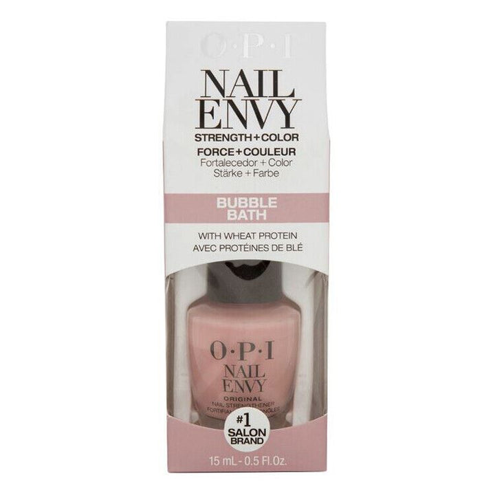 OPI Nail Envy Strength + Color Nail Strengthener Nail Polish Treatment in Bubble Bath 15ml Boxed