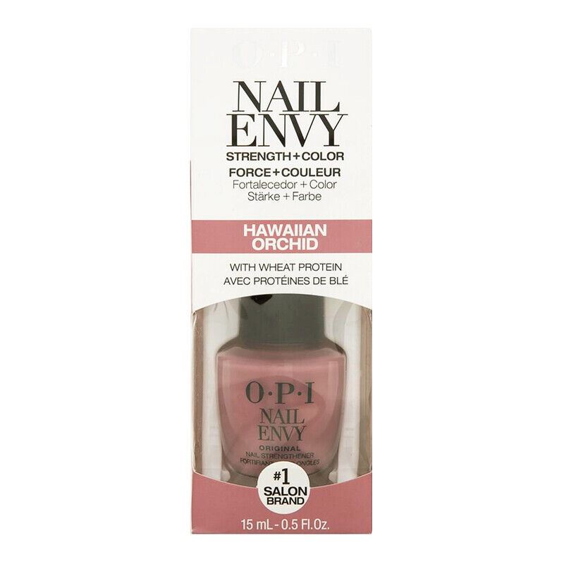 OPI Nail Envy Strength + Color Nail Strengthener in Hawaiian Orchid Nail Polish Treatment 15ml Boxed