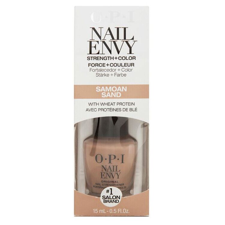 OPI Nail Envy Strength + Color Nail Polish Strengthener in Samoan Sand 15ml Boxed