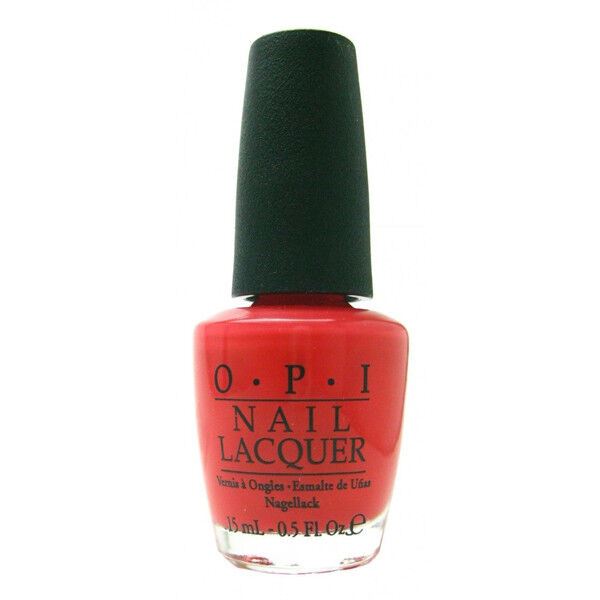 OPI On Collins Ave. Coral Red Creme Nail Polish. OPI Item Product Code NLB76