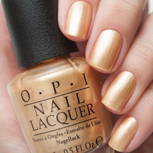 OPI Rollin' in Cashmere Gold Frost Nail Polish from the OPI x Gwen Stefani Holiday Collection. OPI Item Product Code HRF13