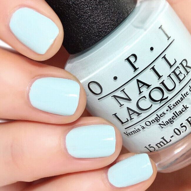 OPI Suzi Without A Paddle Light Pale Blue Pastel Creme Nail Polish from the OPI Fiji Collection. OPI Item Product Code NLF88