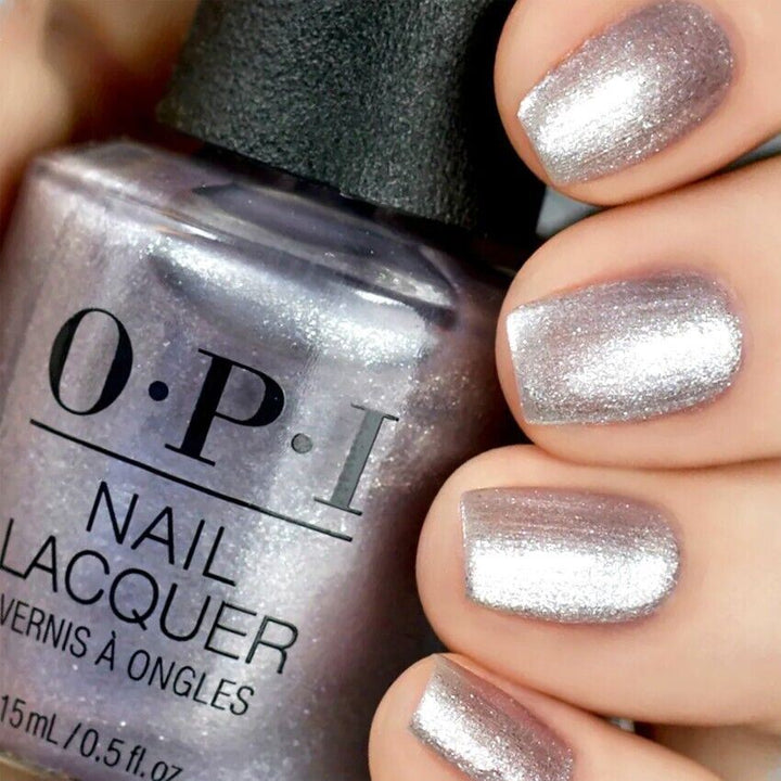 OPI Tinsel, Tinsel Little Star Silver Shimmer Nail Polish from the OPI Shine Bright Holiday Collection. OPI Item Product Code HRM10