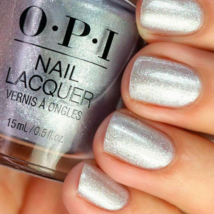 OPI Tinsel, Tinsel Little Star Silver Shimmer Nail Polish from the OPI Shine Bright Holiday Collection. OPI Item Product Code HRM10