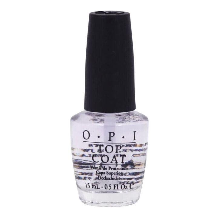 OPI Top Coat Clear Nail Polish Lacquer (Front of Bottle Image) 15ml. OPI Item Product Code NTT30