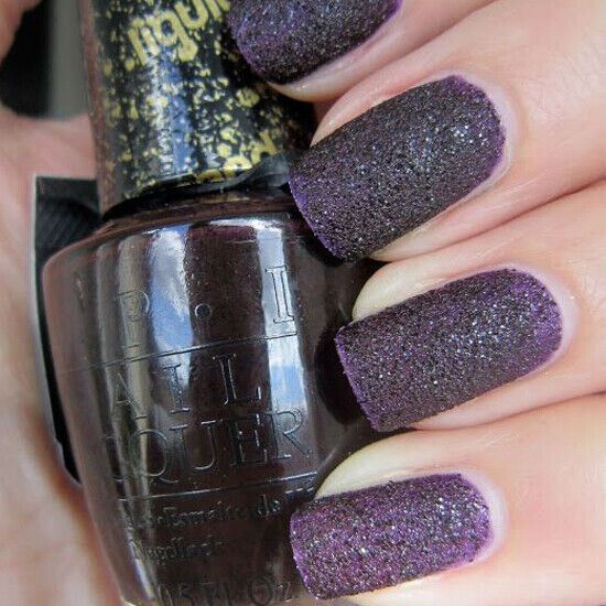 OPI Vesper Dark Purple Eggplant Liquid Sand Textured Nail Polish from the OPI Bond Girls Collection. OPI Item Product Code NLM52